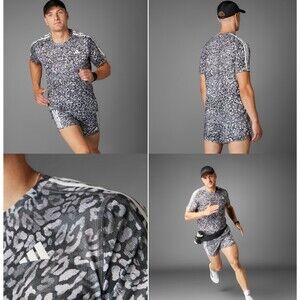 Adidas OWN THE RUN CLIMACOOL 3-STRIPES jersey Dash Grey/ Black JC7397 Men XL NEW